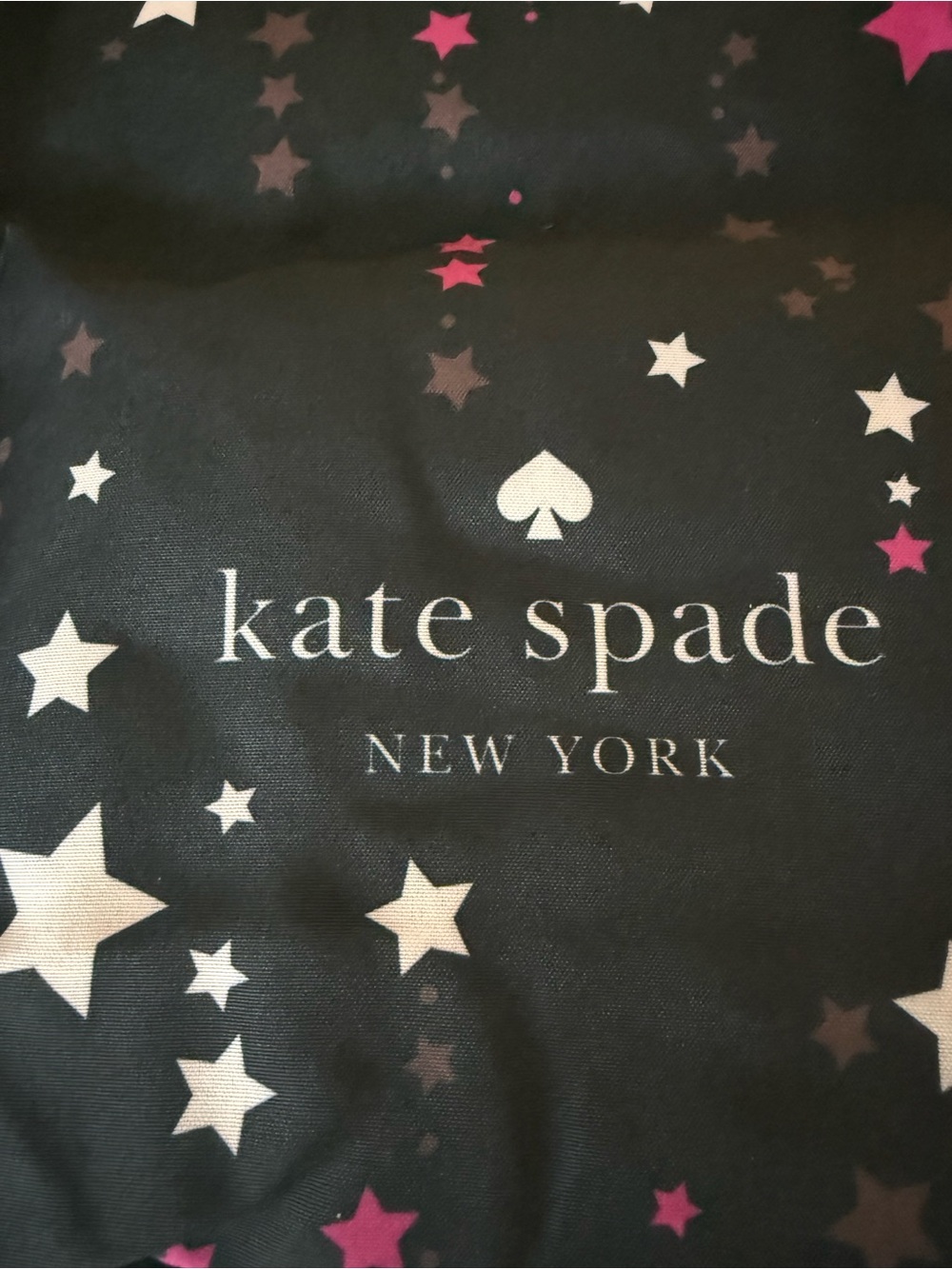 kate spade Star Print Tote- Black with Pink & White Stars. New in package - Picture 4 of 7